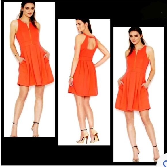 Jessica Simpson Orange Cutout Textured Dress Size 14. #164 - Picture 9 of 10